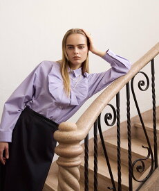 【SALE／60%OFF】EFFE BEAMS 【1/9新規値下げ】リボン ブロード シャツ デミルクス ビームス トップス シャツ・ブラウス パープル グリーン【送料無料】