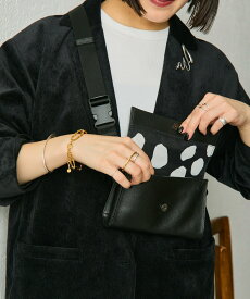 ear PAPILLONNER 《インフルエンサーuchida企画/本革》ミニワイドテープショルダーバッグ イア パピヨネ 財布・ポーチ・ケース その他の財布・ポーチ・ケース ブラック【送料無料】