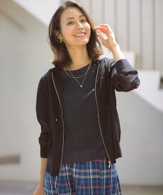J.PRESS LADIES L 【WEB限定カラーあり】SHEER LIGHT KNIT パーカー ジェイプレス トップス パーカー・フーディー ホワイト ブラック グレー ネイビー ブルー【送料無料】