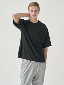 JOHN SMEDLEY コットン オーバーサイズクルーネックTシャツ｜UTS951 ジョンスメドレー トップス カットソー・Tシャツ ブラック【送料無料】