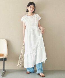 【SALE／50%OFF】DOUX ARCHIVES カットワークレースティアードワンピース ドゥアルシーヴ ワンピース・ドレス ワンピース ホワイト グリーン【送料無料】