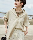 リネンブレンド シャツ<セットアップ対応>