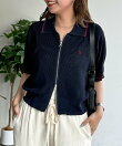 【U.S. POLO ASSN.】襟付きジップ半袖カーディガン