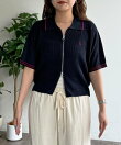 【U.S. POLO ASSN.】襟付きジップ半袖カーディガン
