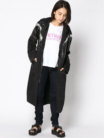 【SALE／50%OFF】GUESS (W)NYLON TRENCH WINDBREAKER ゲス コート/ジャケット ナイロンジャケット ブラック【送料無料】