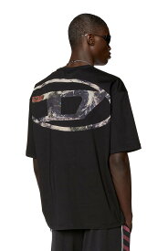 【SALE／40%OFF】DIESEL メンズ Tシャツ ロゴ オーバルD ディーゼル トップス カットソー・Tシャツ ホワイト ブラック【送料無料】