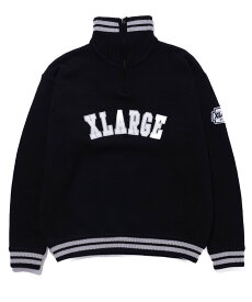 XLARGE ARCH LOGO HALF ZIP PULLOVER KNIT XLARGE ニット XLARGE エクストララージ トップス ニット ブラック ブラウン グレー ネイビー【送料無料】