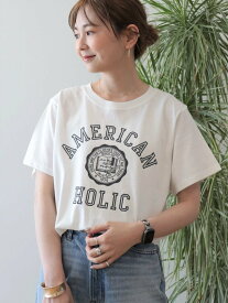 AMERICAN HOLIC AMERICAN HOLIC TEE1/半袖/Tシャツ/ロゴプリント/夏/春/24SS アメリカン ホリック トップス カットソー・Tシャツ グリーン ホワイト ネイビー