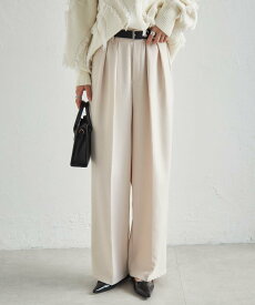 【SALE／12%OFF】Ranan Ranan/(W)ウーリッシュポリ2タックワイドパンツ ラナン パンツ その他のパンツ パープル ベージュ グレー ブラック ホワイト