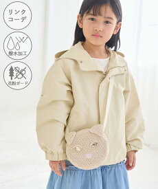 【SALE／30%OFF】ROPE' PICNIC KIDS 【KIDS/キッズ】【撥水加工・花粉ガード】グログランショートマウンテンパーカー ロペピクニック ジャケット・アウター マウンテンパーカー カーキグリーン ホワイト【送料無料】
