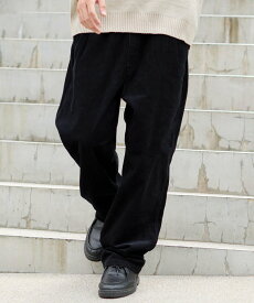 WEGO MEN'S コーデュロイイージーストレートパンツ ウィゴー パンツ その他のパンツ ベージュ ブラック