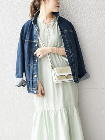 【SALE／50%OFF】SHIPS WOMEN ＜手洗い可能＞コットンシルクティアードワンピース◇ シップス ワンピース・ドレス その他のワンピース・ドレス グリーン ブラック【送料無料】