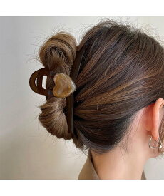 【SALE／35%OFF】miniministore ヘアクリップ バンスクリップ 樹脂ハート ミニミニストア ヘアアクセサリー バレッタ・ヘアクリップ・ヘアピン グレー ブラウン グリーン