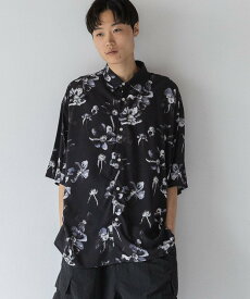 【SALE／30%OFF】LOWRYS FARM NYボタニカルシャツショートスリーブ ローリーズファーム トップス シャツ・ブラウス ブラック ホワイト【送料無料】