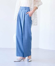 VIS 【美easy】ワンタックワイドスラックスパンツ/洗える ビス パンツ スラックス・ドレスパンツ ブルー ベージュ カーキグリーン イエロー グレー オレンジ ネイビー【送料無料】