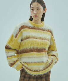 【SALE／30%OFF】ROSE BUD STRIPE KNIT TOP ローズバッド トップス ニット ブルー グリーン イエロー【送料無料】