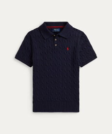 POLO RALPH LAUREN (ボーイズ 8才~20才)ケーブルニット コットン ポロカラー セーター ラルフローレン トップス ポロシャツ ネイビー【送料無料】