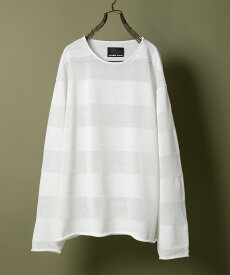 NUMBER (N)INE SEE THROUGH STRIPED KNIT PULLOVER ナンバーナイン トップス ニット ホワイト ブラック【送料無料】