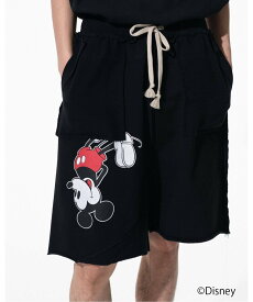 JOINT WORKS DISCOVERED "Disney Collection"＜Mickey＞ Wide Shorts ジョイントワークス パンツ その他のパンツ ブラック【送料無料】