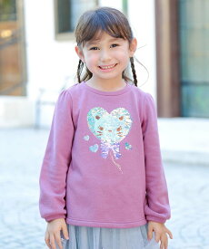 【SALE／50%OFF】ANY KIDS 裏シャギーミラクルスパンコールトレーナー エニィ トップス スウェット・トレーナー ベージュ グリーン ピンク