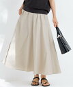 23区 【接触冷感/撥水加工】ストレッチブロード ギャザースカート ニジュウサンク スカート ロング・マキシスカート ブラック グリーン ベージュ【送料無料】