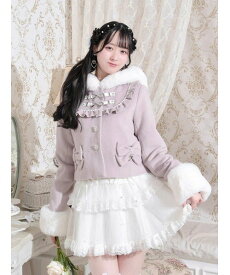 【SALE／30%OFF】NOEMIE ヨークフリルドーリーショートコート ノエミー ジャケット・アウター その他のジャケット・アウター ピンク ホワイト【送料無料】