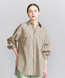 【SALE／80%OFF】BEAUTY&YOUTH UNITED ARROWS 麻コットン チェック シャツ ユナイテッドアローズ アウトレット トップス シャツ・ブラウス ベージュ グレー ブルー