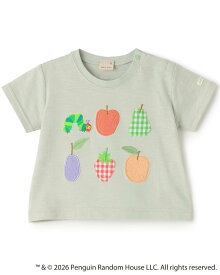 【SALE／20%OFF】petit main 【はらぺこあおむし】フルーツアップリケ半袖Tシャツ ナルミヤオンライン マタニティウェア・ベビー用品 ベビートップス グリーン ホワイト