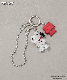 LOWRYS FARM 【SNOOPY】ビーズキーチャーム ローリーズファーム ファッション雑貨 チャーム・キーチェーン ブラック ベージュ