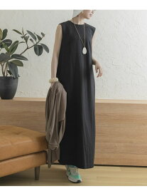 【SALE／30%OFF】URBAN RESEARCH 麻混ストレートロングワンピース アーバンリサーチ ワンピース ワンピースその他 ブラック ホワイト ブルー【送料無料】