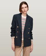 【SALE／50%OFF】TOMMY HILFIGER ゴールドボタンツイルレギュラーダブルブレストブレザー トミーヒルフィ…