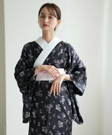 Nico@ntique ニコアンティーク 洗える長襦袢 マッシュルーム ブラック ウタタネ 着物・浴衣・和装小物 和装小物 ブラック【送料無料】