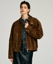 タックポケットハイネックスエードブルゾン / Tuck Pocket High-Neck Suede Blouson