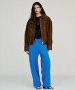 タックポケットハイネックスエードブルゾン / Tuck Pocket High-Neck Suede Blouson