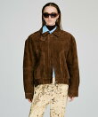 タックポケットハイネックスエードブルゾン / Tuck Pocket High-Neck Suede Blouson