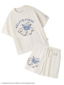 gelato pique 【ドラゴンクエスト】【レディース】ジャガード半袖プルオーバー&ショートパンツセット ジェラートピケ インナー・ルームウェア その他のインナー・ルームウェア ピンク ベージュ ホワイト【送料無料】