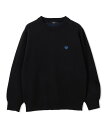 BEAMS HEART MEN ハート 刺繍 ニット ビームス ハート トップス ニット グレー ブラック【送料無料】