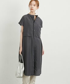 【SALE／35%OFF】ROPE' PICNIC 【WEB限定カラー:カーキ】吸水速乾/2WAYレイヤード風シャツワンピース ロペピクニック ワンピース・ドレス シャツワンピース グレー ベージュ カーキ ブルー