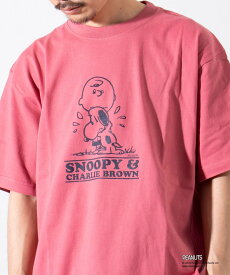 【SALE／10%OFF】GLOSTER 【PEANUTS/ピーナッツ】プリント クルーネックTシャツ フレディ アンド グロスター トップス カットソー・Tシャツ レッド ホワイト ネイビー グリーン ブラック【送料無料】