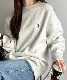 【SALE／30%OFF】GeeRA 【U.S.POLO.ASSN】表ピーチ裏起毛スウェット ジーラ トップス スウェット・トレーナー ネイビー グレー ピンク ホワイト