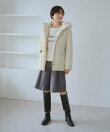 【GREEN DOWN/グリーンダウン】ファー付きダウンミドル丈コート/リンクコーデ