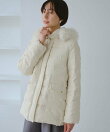 【GREEN DOWN/グリーンダウン】ファー付きダウンミドル丈コート/リンクコーデ