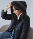 【GREEN DOWN/グリーンダウン】ファー付きダウンミドル丈コート/リンクコーデ