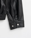タックポケットハイネックレザーブルゾン / Tuck Pocket High-Neck Leather Blouson