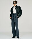 タックポケットハイネックレザーブルゾン / Tuck Pocket High-Neck Leather Blouson