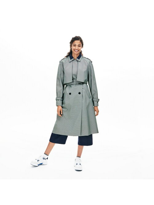 Lacoste ハウンドトゥース柄トレンチコート Rakuten Fashion 楽天ファッション 旧楽天ブランドアベニュー T