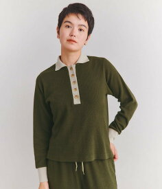 【SALE／30%OFF】SIPULI Thermal Knit Like a Used リブポロシャツ シプリ トップス ポロシャツ カーキ【送料無料】
