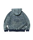 BLEACHED TWILL ZIP HOODIE