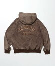 【BEN DAVIS(ベンデイビス)】BLEACHED TWILL ZIP HOODIE /パーカー ジップパーカー ダブルジップ 短丈 刺繍