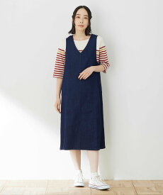 DECOY デニムジャンパースカート デコイシンス1981 ワンピース・ドレス ジャンパースカート ネイビー【送料無料】